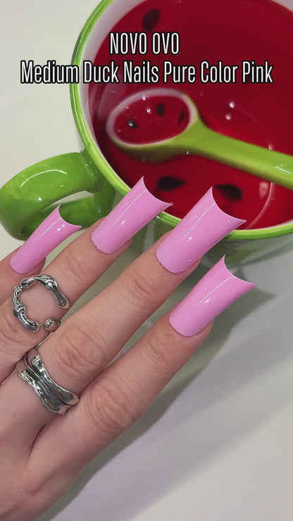 Medium Duck Nails Pure Color Pink