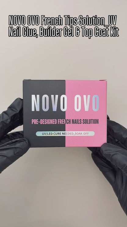 UV Nail Glue and Builder Gel 2 in 1, No Wipe Top Coat Kit