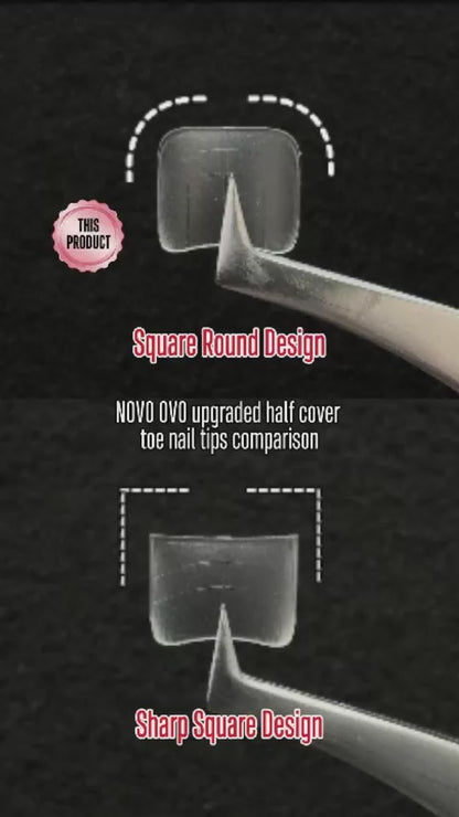 Square Round Toe Nail Tips Half Cover 300