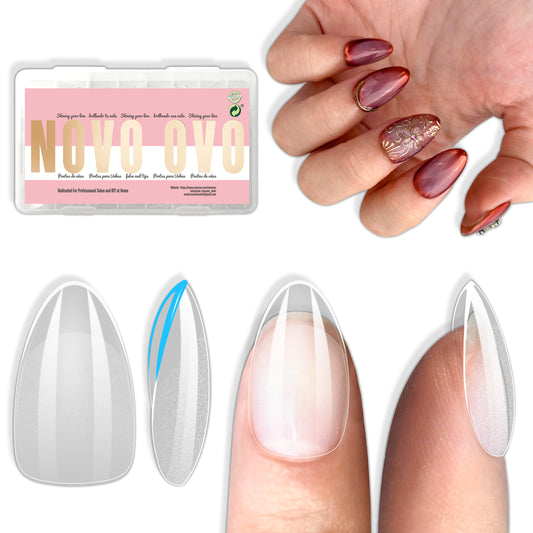 Short Almond Thick Clear Nail Tips