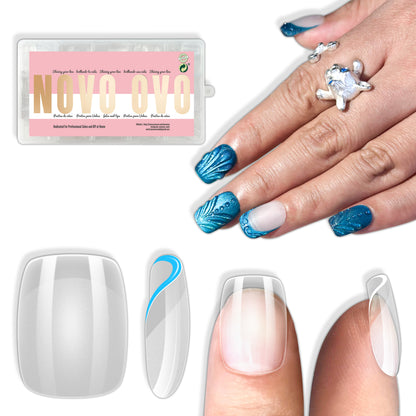 Square Round Short Thick Nail Tips 240
